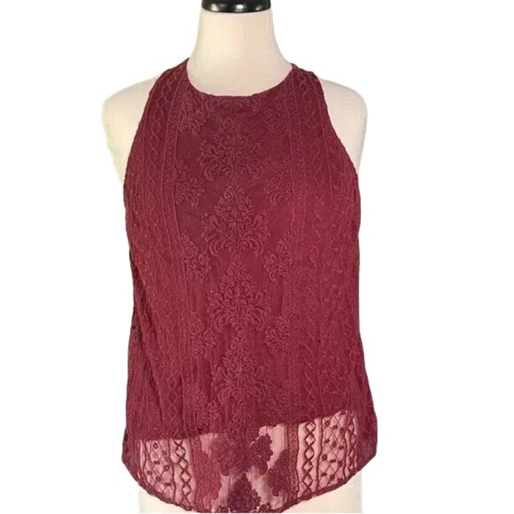 Old Navy Tops - Old Navy Burgundy Lace Tank Top